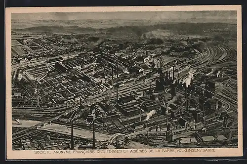 AK Völklingen /Sarre, Société Anonyme Francaise des Forges et Aciéries de la Sarre, Panorama