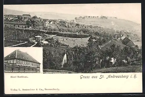 AK St. Andreasberg i. H., Hotel Rathaus, Panorama