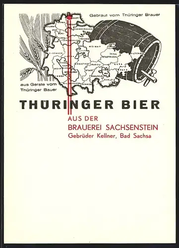 AK Bad Sachsa, Brauerei-Werbung für Thüringer Bier der Brauerei Sachsenstein