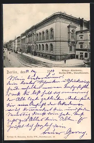 AK Berlin, Kriegs-Akademie in der Dorotheenstrasse