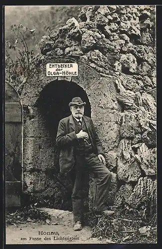 AK Honau, Entdecker der Olga-Höhle am Fusse des Lichtenstein
