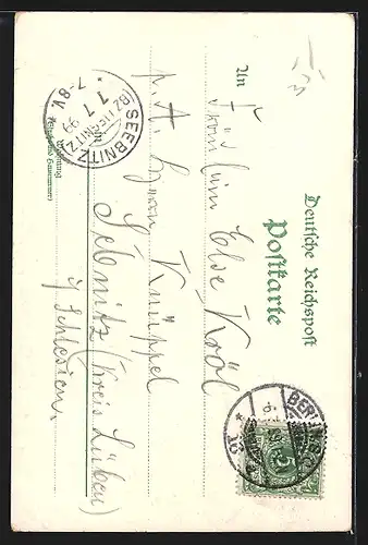 Lithographie Berlin-Tiergarten, Wrangelbrunnen, Goldfischteich