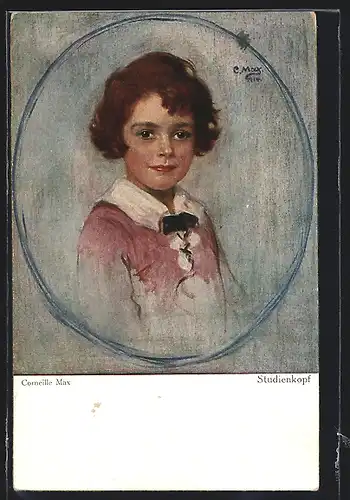 Künstler-AK Corneille Max: Studienkopf, Kind mit braunen Haaren