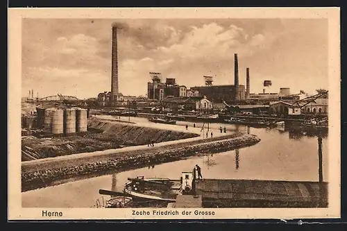 AK Herne, Blick zur Zeche Friedrich der Grosse