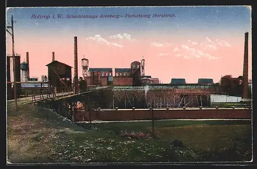 AK Bottrop i. W., Schachtanlage Arenberg, Fortsetzung Horsterstrasse