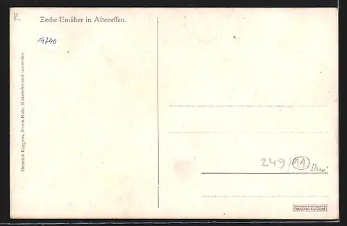 AK Altenessen, Zeche Emscher mit Arbeitern aus der Vogelschau