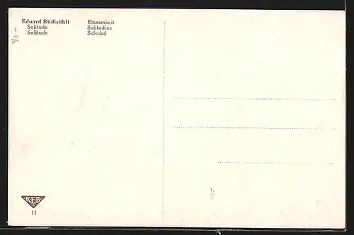 Künstler-AK Eduard Rüdisühli: Einsamkeit, Landschaft mit Ruine