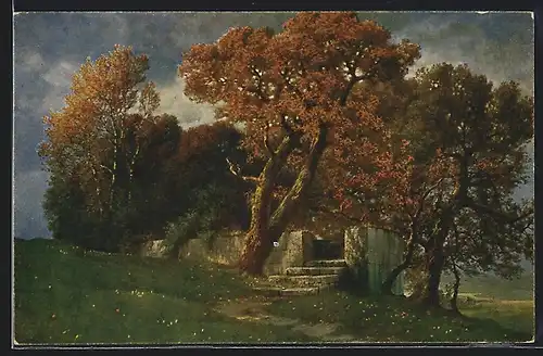 Künstler-AK Hermann Rüdisühli: Weg zum Tempel