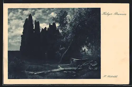 Künstler-AK Hermann Rüdisühli: Heiliger Brunnen