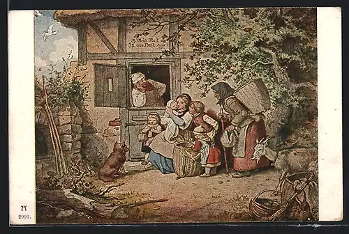 Künstler-AK Ludwig Richter: Mein Nest ist das Best