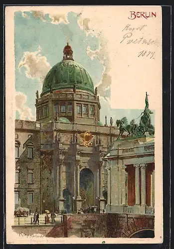 Lithographie Berlin, Blick zum Palais