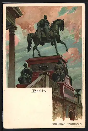 Künstler-AK Heinrich Kley: Berlin, Reiterstandbild Friedrich Wilhelm IV.