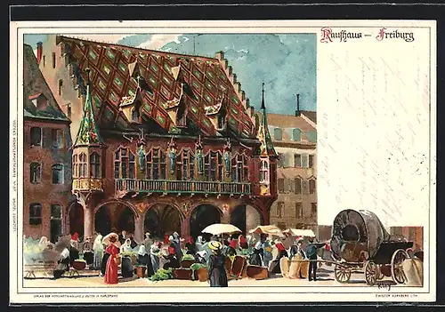 Künstler-AK Heinrich Kley: Rathaus zu Freiburg