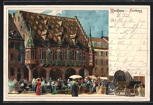 Künstler-AK Heinrich Kley: Rathaus zu Freiburg