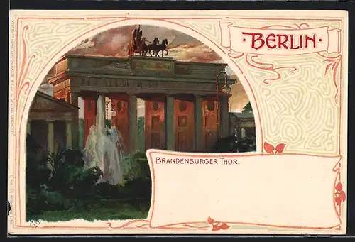 Künstler-AK Heinrich Kley: Berlin, Brandenburger Tor