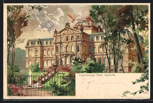 Lithographie Karlsruhe, Erbgrossherzoglicher Palais