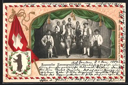 AK Appenzeller Sennengruppe in schweizer Trachten