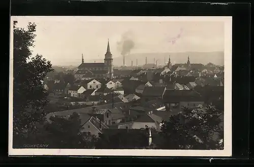 AK Rokycany, Ortsansicht mit Kirche