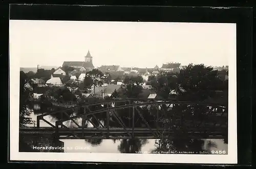 AK Horazdovice, Flusspartie mit Brücke