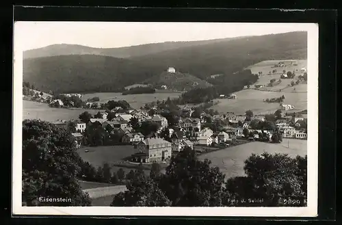 AK Eisenstein, Ortsansicht mit Hotel