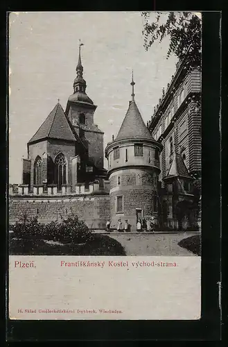 AK Pilsen, Franziskanerkirche, Ostausgang