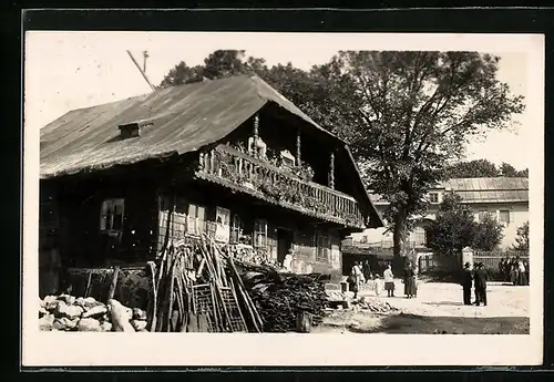 AK Eisenstein, Böhmerwäldlerhaus mit Umgebung