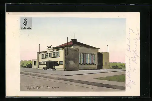 AK Kozlany, K polozeni zakladniho kamene k stavbe sokolovny v Kozlanech