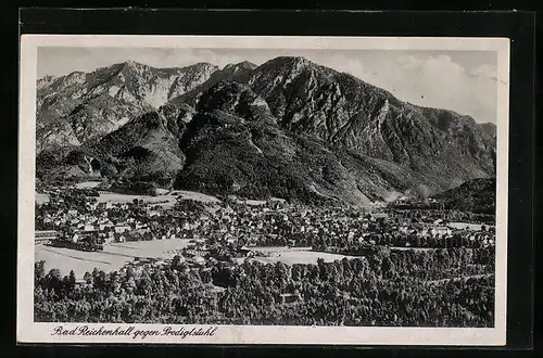 AK Bad Reichenhall, Ortsansicht mit Blick auf den Predigtstuhl