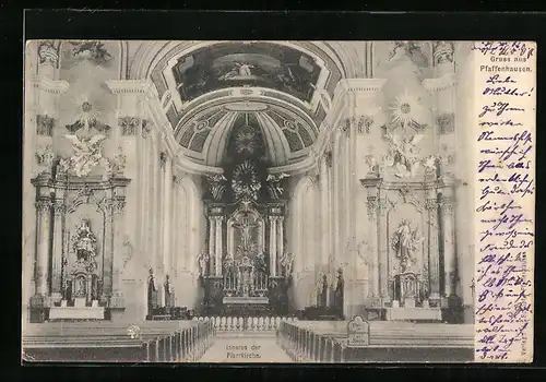 AK Pfaffenhausen / Schwaben, Inneres der Pfarrkirche