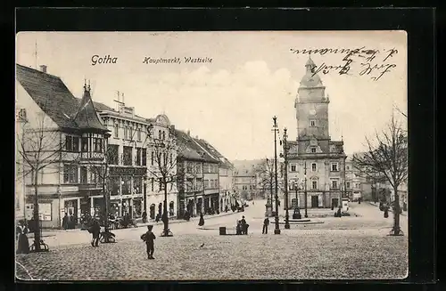 AK Gotha, Hauptmarkt, Westseite