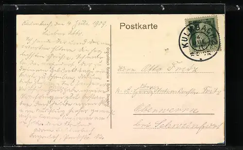 AK Kulmbach, Marktplatz mit Obelisk