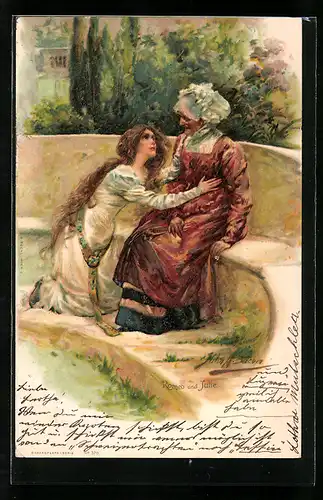 Lithographie William Shakespeare, Szene aus Romeo und Julia