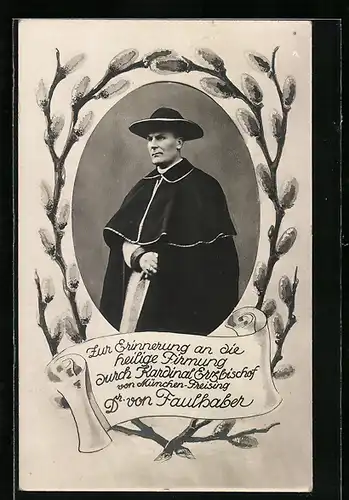 AK Zur Erinnerung an die heilige Firmung durch Kardinal Erzbischof v. München-Freising Dr. von Faulhaber