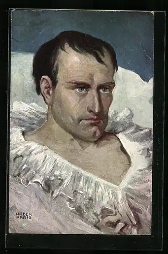 Künstler-AK sign. Kober: Napoleon mit weissem Rüschenhemd