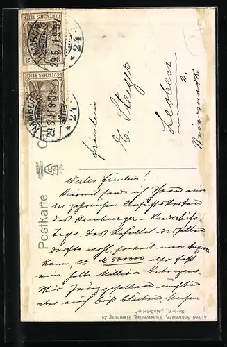 Künstler-AK sign. Madeleine: Junges Paar beim heimlichen Kuss