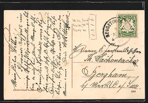 AK Alzgern b. Neuötting, Pfarrhof, Teichpartie, Teilansicht aus der Vogelschau