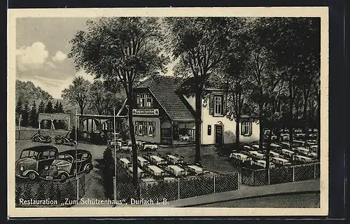 AK Durlach a. B., Restauration zum Schützenhaus, Aussenansicht