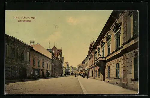 AK Mähr. Schönberg, Blick in die Schillerstrasse