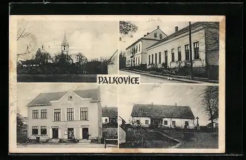 AK Palkovice, Ortsansicht mit Kirche, Restaurant