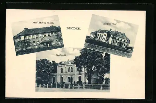 AK Brodek, Nádrazi, Sokolovna, Mestanská skola