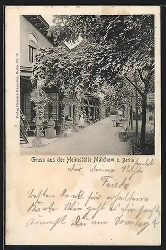 AK Malchow b. Berlin, Partie aus der Heimstätte Malchow