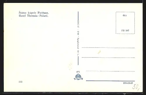 AK Piestany, Am Hotel Thermia-Palace