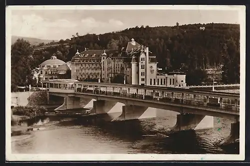 AK Kupele Piestany, Mostna kolonada s hotelom Thermia Palace, Brückenkolonnade mit Thermia Palace Hotel