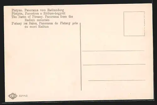 AK Piestany, Panorama vom Radiumberg