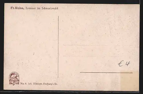 Künstler-AK Fritz Reiss: Landschaft im Schwarzwald mit Bauernhaus