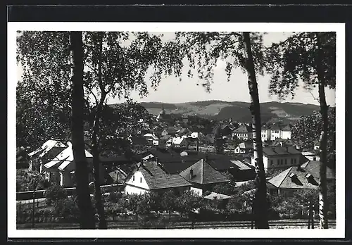 AK Val. Mezirici, Ortsansicht mit Kirche