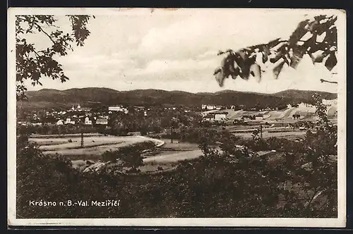 AK Krásno n. B., Val. Mezirici, Ortsansicht