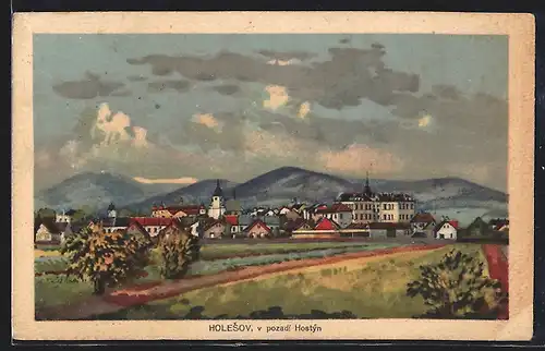 Künstler-AK Holesov, V pozadi Hostyn