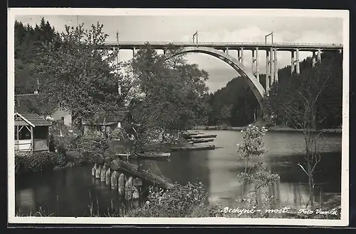 AK Bechyne, Most, Ansicht der Brücke