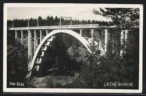 AK Lazne Bechyne, Blick auf die Brücke